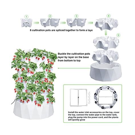 Zxmt Pots Hydroponics Tower Aquaponics Grow System Garden Tower