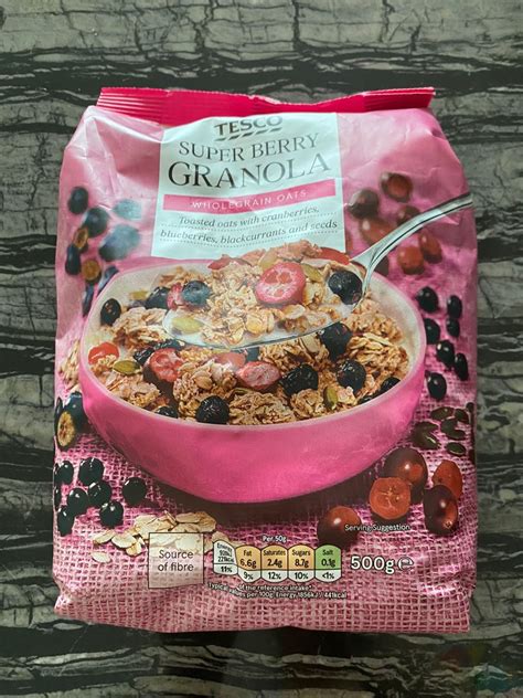 Tesco Super Berry Granola Food Drinks Packaged Instant Food On