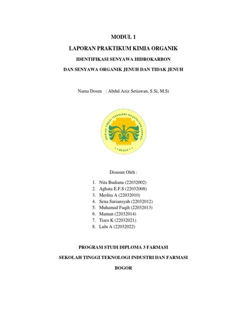 Modul 1 Praktikum Kimia Organik Rev Pdf