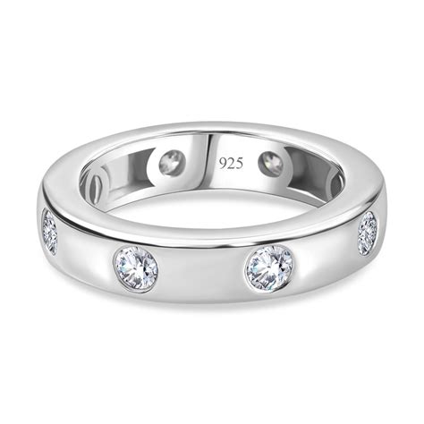 Moissanit Ring Silber Rhodiniert Ca Ct Shoplc