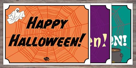 Happy Halloween Signs Party Printables Professor Feito