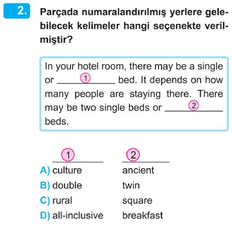 Online Test Z S N F Ngilizce Tourism Nite Testi Z