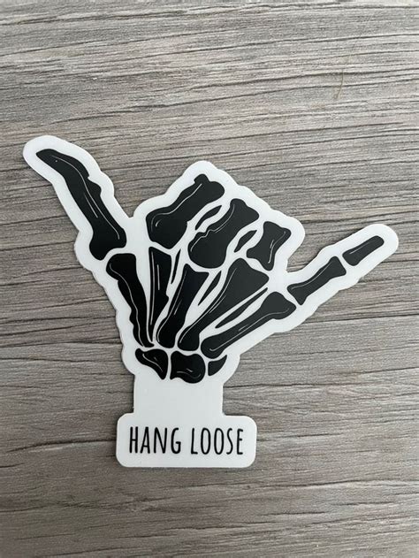 Hang Loose Shaka Skeleton Hand Sticker Surfer Decal Halloween Sticker