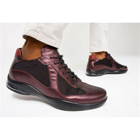 Vinci Leather The Zona Burgundy Leather Sneaker 15123