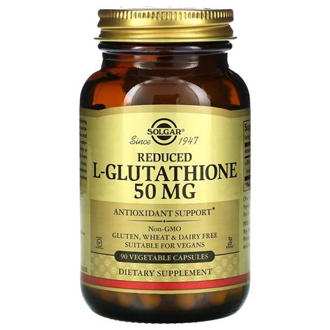 Solgar Reduced L Glutathione 50 Mg 90 Vegetable Capsules IHerb