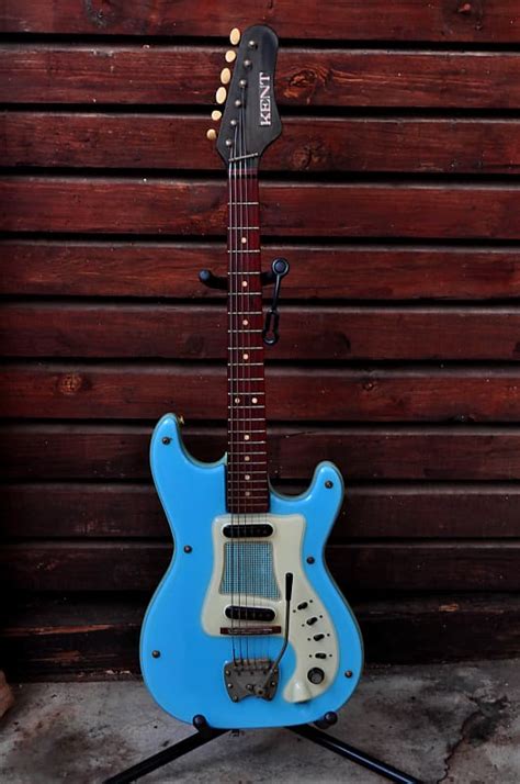 Very Rare Hagstrom Kent Pb 24g 1963 Blue Made In Sweden David Reverb