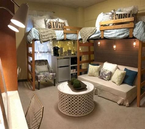 22 College Dorm Room Ideas For Lofted Beds Cassidy Lucille Dorm