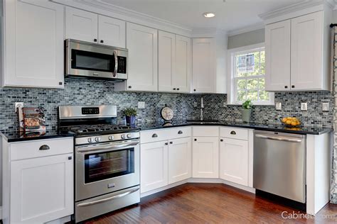 Shaker Maple Bright White Framed Cabinets