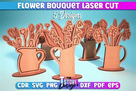 6 Flower Bouquet Laser Svg Designs And Graphics