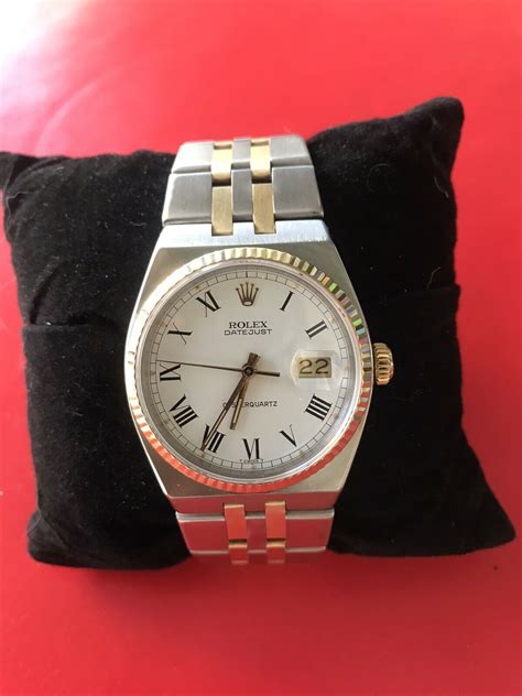 Rolex Oysterquartz Datejust Ref Two Tone Gold Stainless Mens