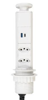 Torre Tomada Embutir 16A 2 USB 2 Elétrica plugs 10A 16A e 20A