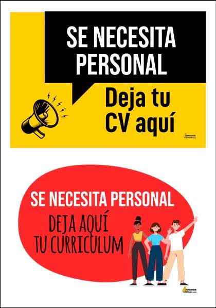 Cartel Se Necesita Personal Imprimir Carteles Gratis