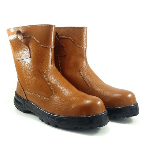 Jual SEPATU SAFETY BOOTS PROYEK LAPANGAN KULIT SAPI ASLI UJUNG BESI