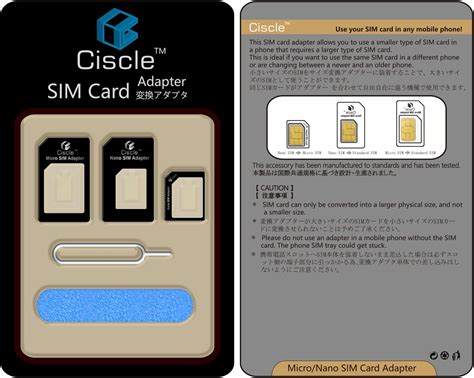 Amazon Ciscle Nano Sim Microsim 変換アダプター 4点セット Iphone5s5c54s43gs