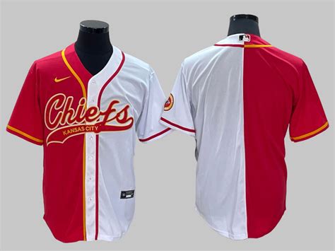 Chiefs Split Color Baseball Style Jersey Football Fanzone