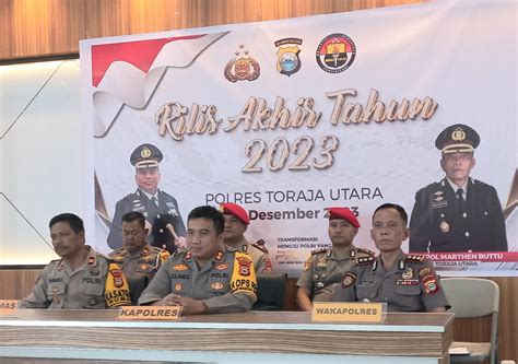 Polres Toraja Utara Gelar Rilis Akhir Tahun Berapa Kasus Alami