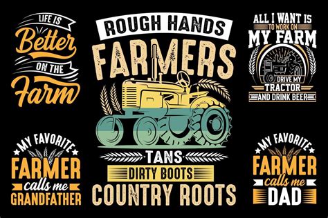 Farmer T Shirt Design Bundle Tractor Vector Farmer T Shirts Element