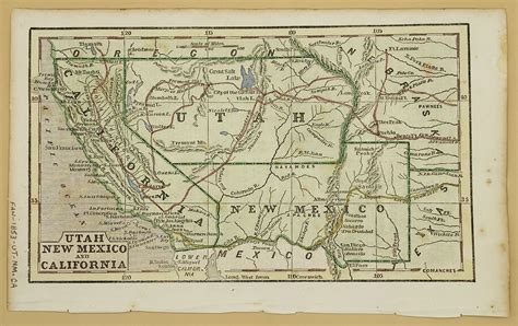 Utah, New Mexico and California Utah Territory Map