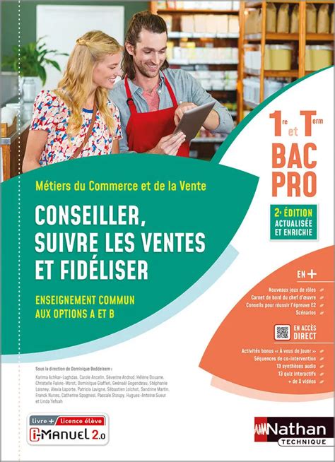 bac pro metiers du commerce  de la vente toutes les matieres lycee