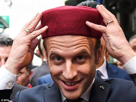 Emmanuel Macron Wears Fez During State Visit To Tunisia Daily Mail Online