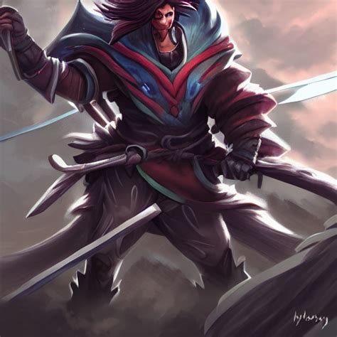 Prompthunt Yasuo Nightbringer Skin Digital Painting