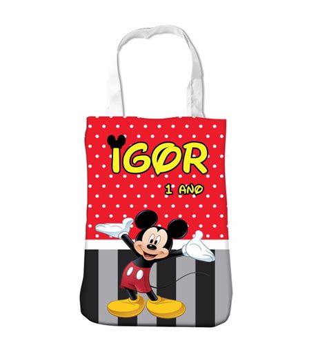 Sacola Mickey Personalizada Ecobag X Cm Mod Elo