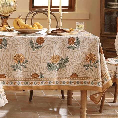 Patdrea French Linen Tablecloth Soft Durable Floral Table