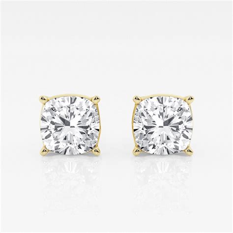 4 Ctw Cushion Lab Grown Diamond Solitaire Certified Stud Earrings