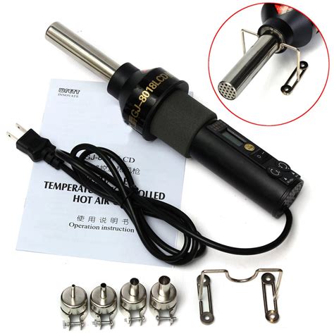 GJ 8018 200W 110V Electronic LCD Heat Gun Hot Air Gun Welding Tools With 4 Nozzles Alexnld