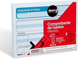 Comprobante De Gastos Marca Rayter Block Con 50 Caja Con 20 Blocks