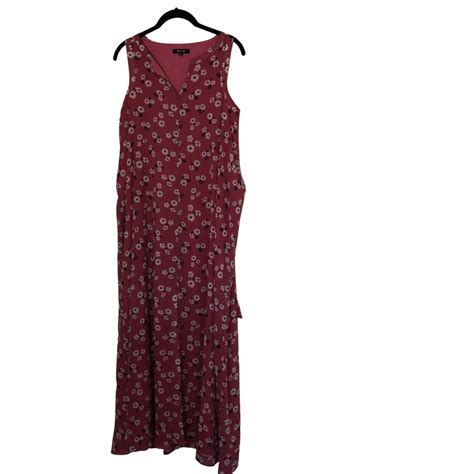 Madewell Madewell Maxi Dress Tie Waist Slit Flowy Floral Daisy Sleeve