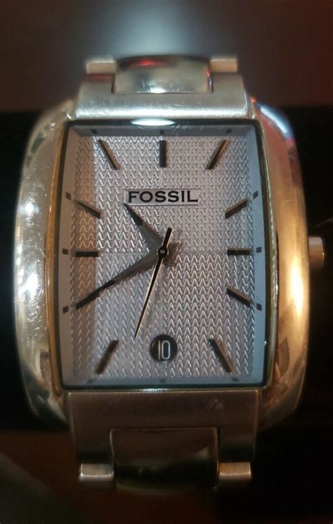 Fossil Arkitekt Mens Watch Fs4074 Stainless Steel Blue Date Dial 50m Working For Sale Online Ebay