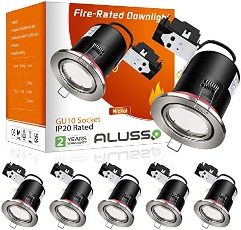 Wondlumi 8 Pack Fire Rated GU10 Downlights Brushed Chrome LED