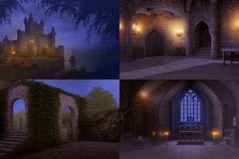 Medieval Castle Pack (Night Versions): 16 Visual Novel Backgrounds by ...