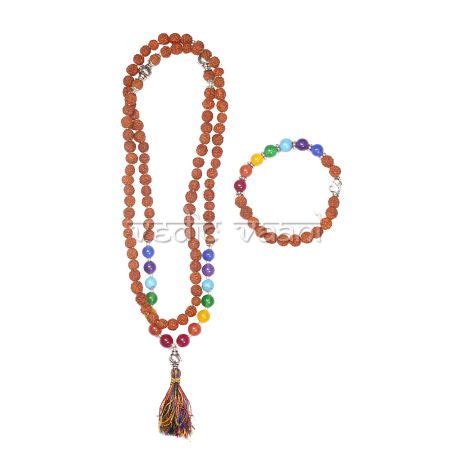 Buy Chakra Healing Rudraksha Mala And Bracelet Vedic Vaani