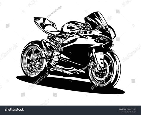 Motorcycle Big Bike Super Bike Drawing Stock Vector (Royalty Free ...