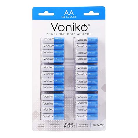 VONIKO Premium Grade AA Batteries 48 Pack Alkaline Double A