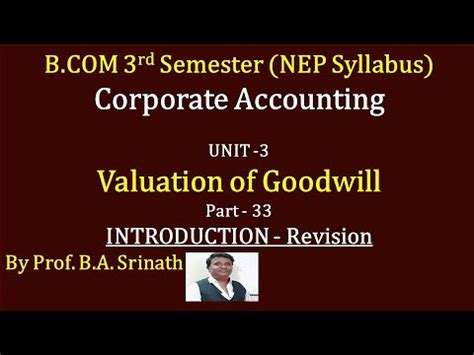 Corporate Accounting Nep Syllabus Valuation Of Goodwill B