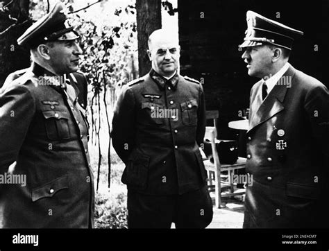 German Chancellor Adolf Hitler Right Talking With General Hans