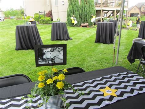 Outdoor Graduation Party Black White Yellow Outdoor Graduation