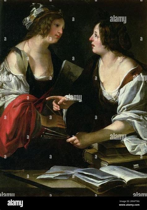 Allegory Of Painting And Architecture 1620 By Francesco Rustici Stock