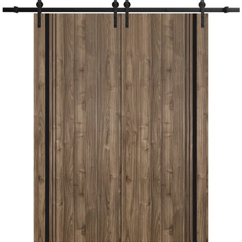 Sturdy Double Barn Door 56 X 96 Inches With Planum 0011 Walnut With