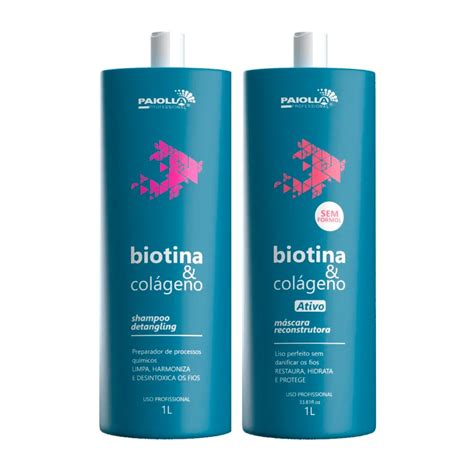 Paiolla Biotina e Colágeno Progressiva Sem Formol Kit 2 x 1 Litro