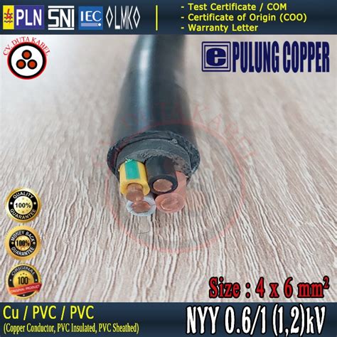 Jual Kabel NYY 4x6 Mm2 PULUNG 4 X 6 Mm2 4x6mm2 4x6 Mm 4x6mm 4 X 6 Mm