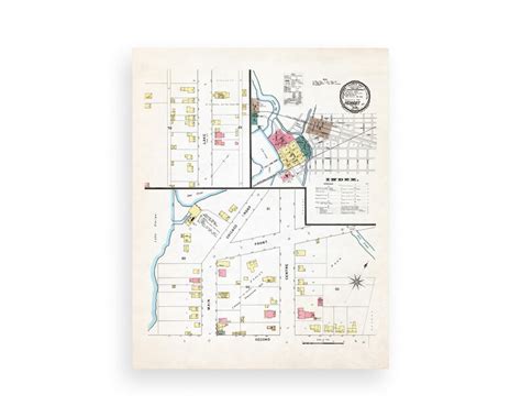 Hobart Indiana Map 1895 | Etsy