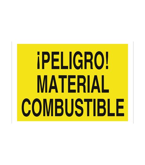 Señal advertencia solo texto Peligro material combustible skrc