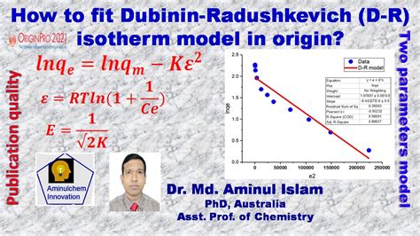 How To Fit Dubinin Radushkevich D R Isotherm Model In Origin Youtube