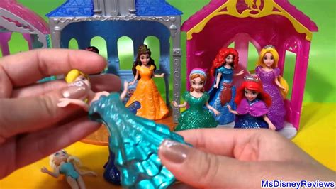 Disney Princess Glitter Glider Castle Magiclip Dolls Flip N Switch