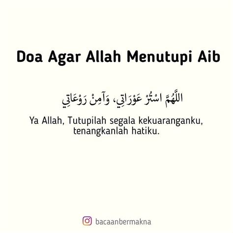 Doa Agar Allah Menutupi Aib