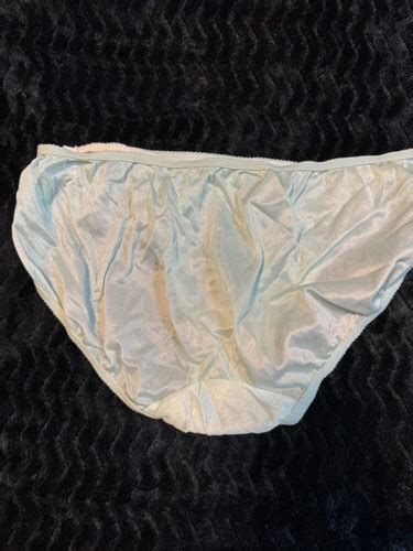 NWOT VINTAGE SATIN NYLON HIPSTER BIKINI S LARGE SE Gem
